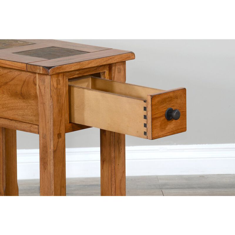 Sunny Designs Sedona 15 Transitional Wood Chair Side Table in Rustic Oak image number 1