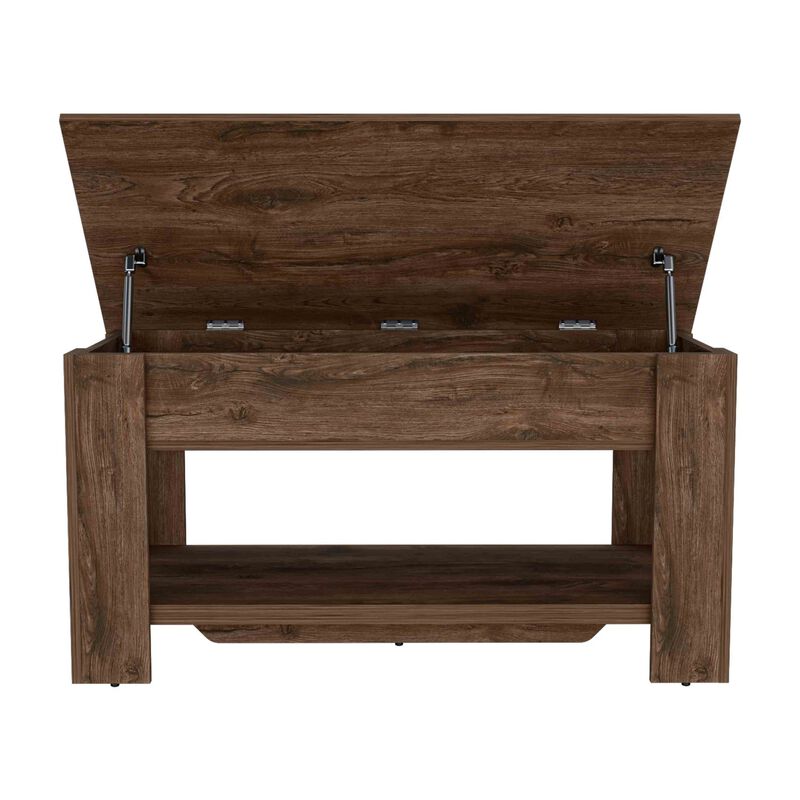 Streamdale Saturn Storage Table, Four Legs, Lower Shelf, Dark Brown image number 2