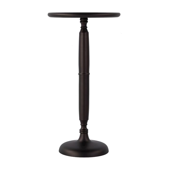 Butler Specialty Alexi 12 in. W Round All Metal Pedestal Base End Table, Bronze