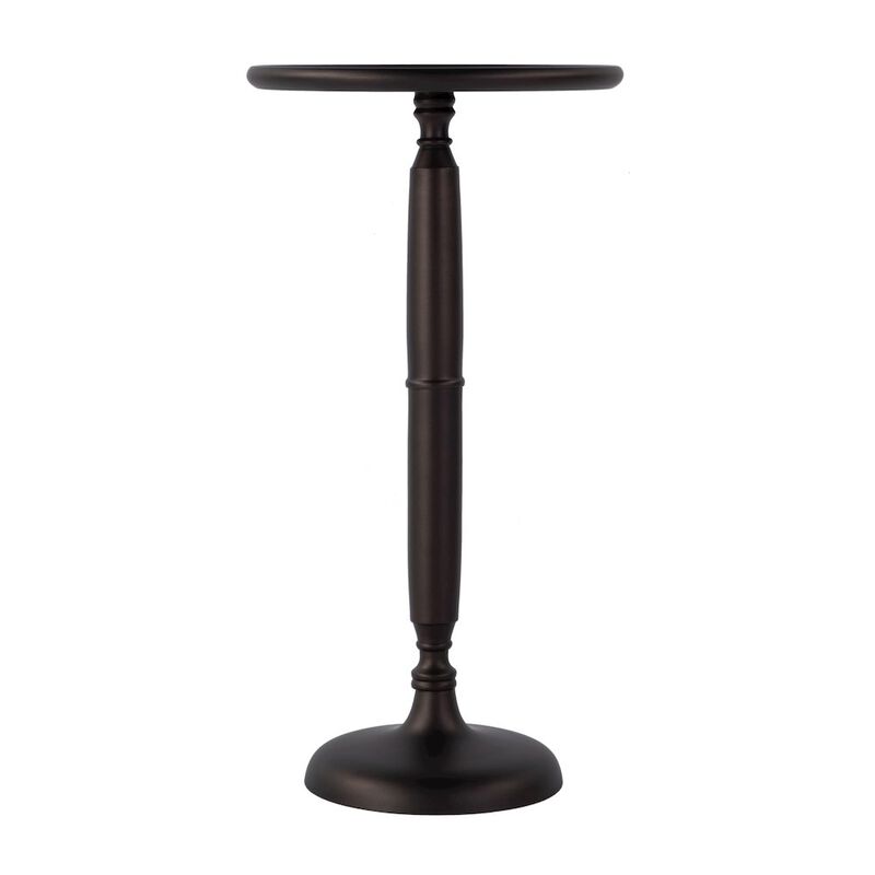 Butler Specialty Alexi 12 in. W Round All Metal Pedestal Base End Table, Bronze image number 0