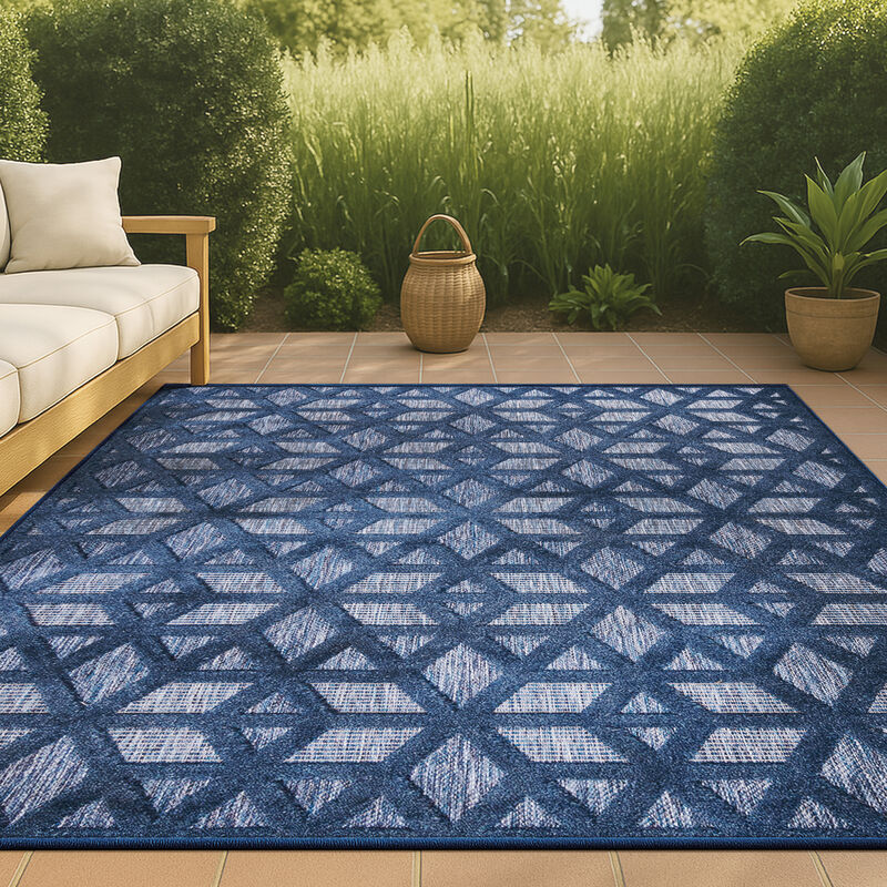 Talaia Neutral Geometric Indoor/Outdoor Area Rug