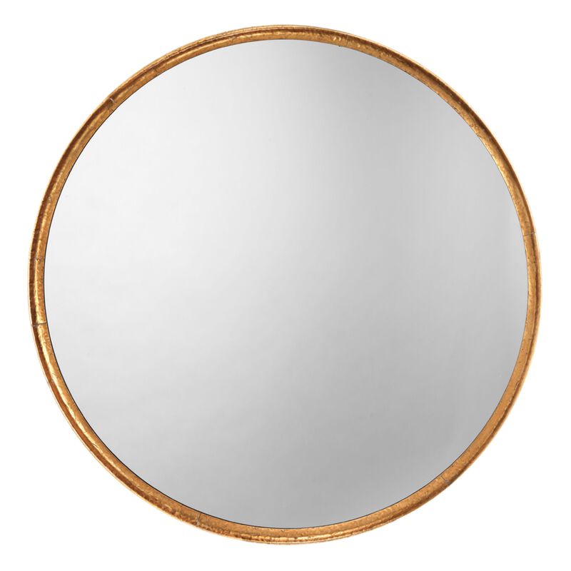 Refined Iron Gold Round Mirror