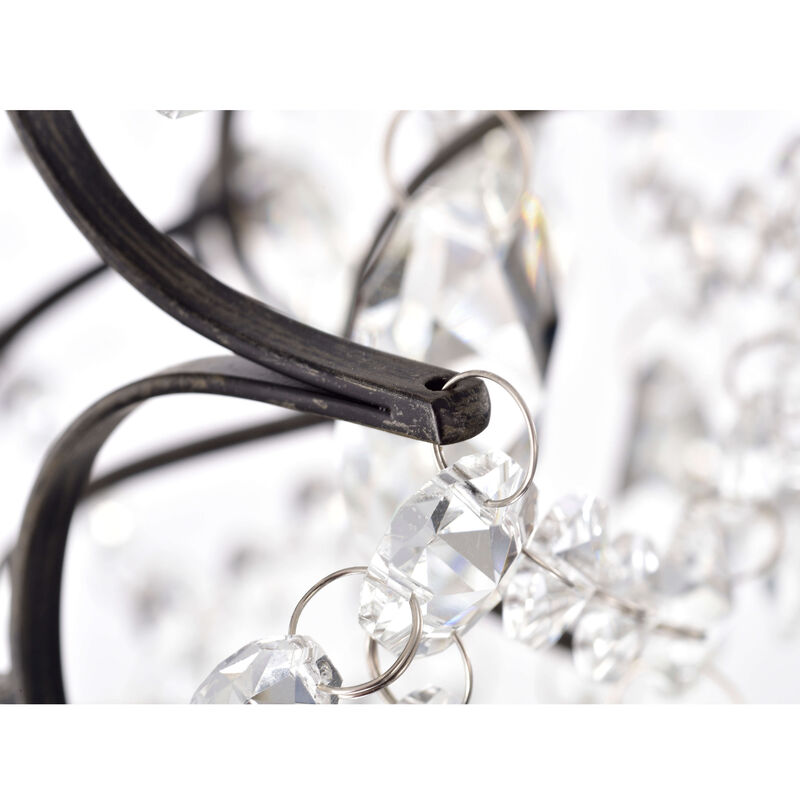 Eleanor Antique Black 3-light Crystal Chandelier - Antique Black image number 6