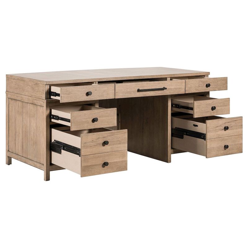 Liberty Furniture Executive Desk with Keyboard Tray Locking File Drawers Home Office Storage image number 6
