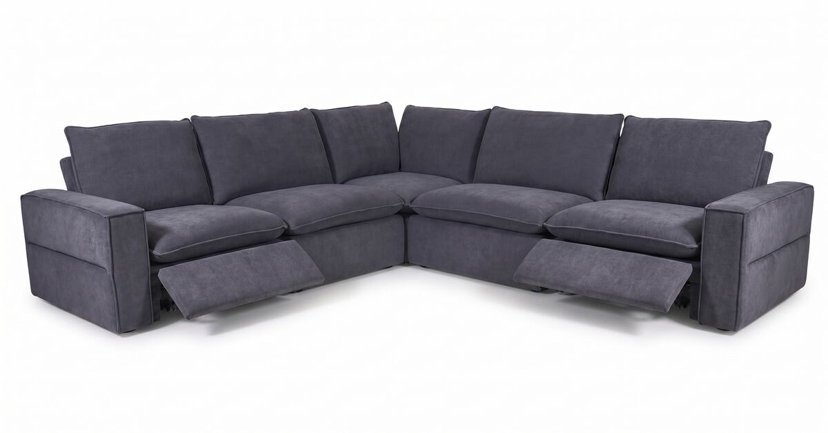 Warner Power Motion 5pc Sectional in Zinc