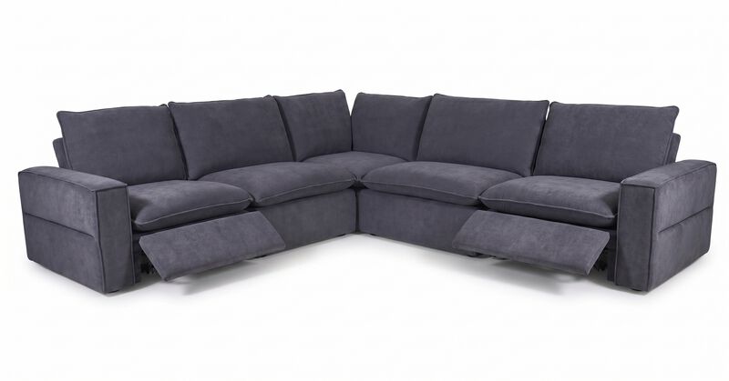 Warner Power Motion 5pc Sectional in Zinc image number 1