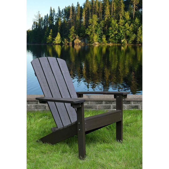 Merry Products  32.28 in. Lakeside Faux Wood Adirondack Chair,