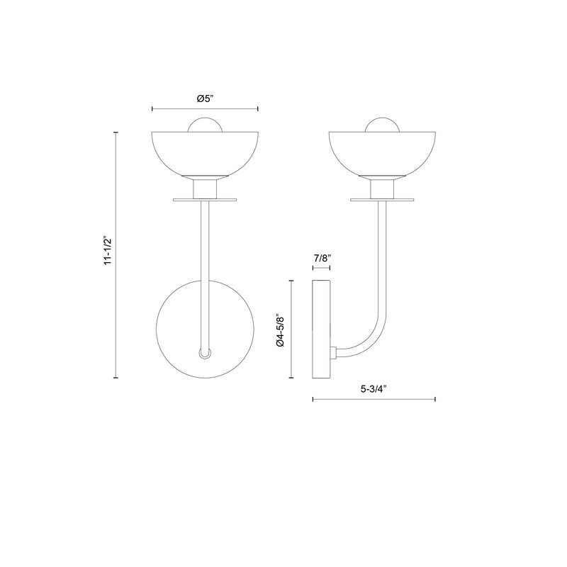 Sylvia 5-in Brushed Gold/Clear Glass 1 Light Damp-Rated Wall/Vanity Light image number 5