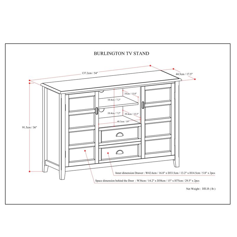 Maflit Solid Wood TV Stand image number 8
