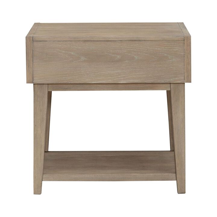 Liberty Furniture Brentwood End Table for Living Room - Sandstone Oak Wood