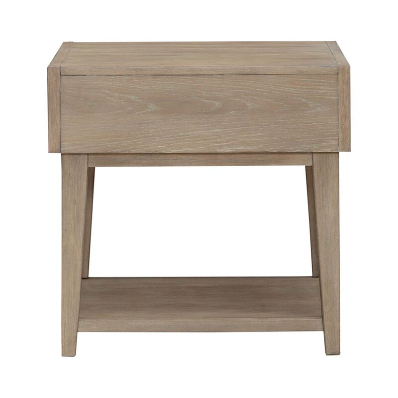 Liberty Furniture Brentwood End Table for Living Room - Sandstone Oak Wood image number 1