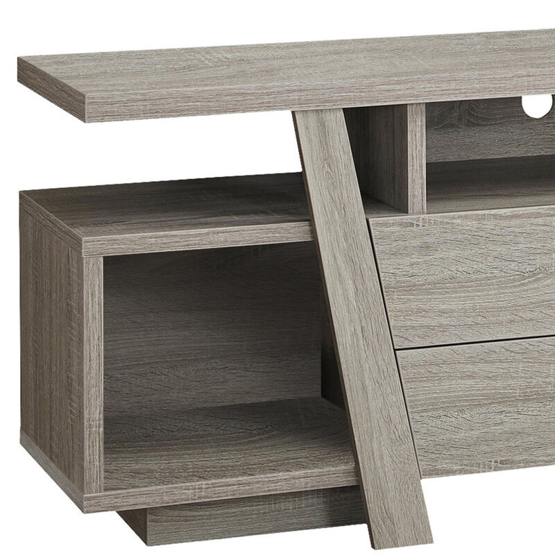 Wooden Open Shelving TV Stand &ndash; Contemporary Media Console with Storage for Home and Living Space
