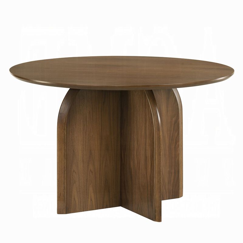 Dio Dining Table, 47 Inch Top, Cross Pedestal Base, Dark Walnut Brown image number 3