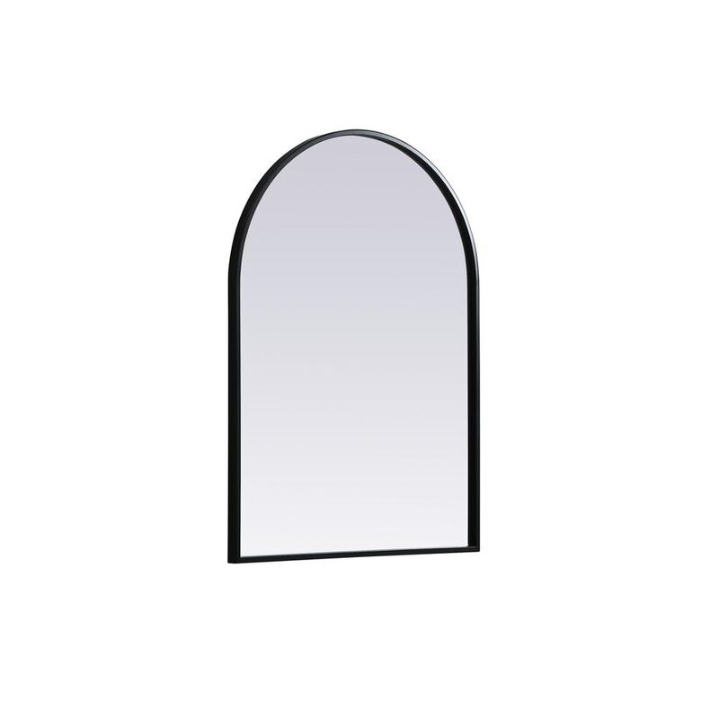 Elegant Decor Metal Frame Arch Mirror 22x30 Inch in Black