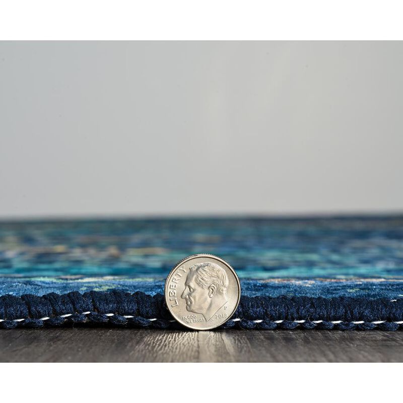 Linon Emerald Duluth Navy & Teal, Rug