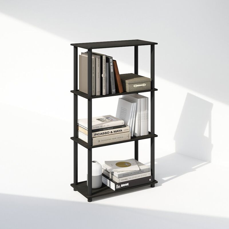 Turn-N-Tube 4-Tier Multipurpose Shelf Display Rack, Shelving Unit, Bookcase
