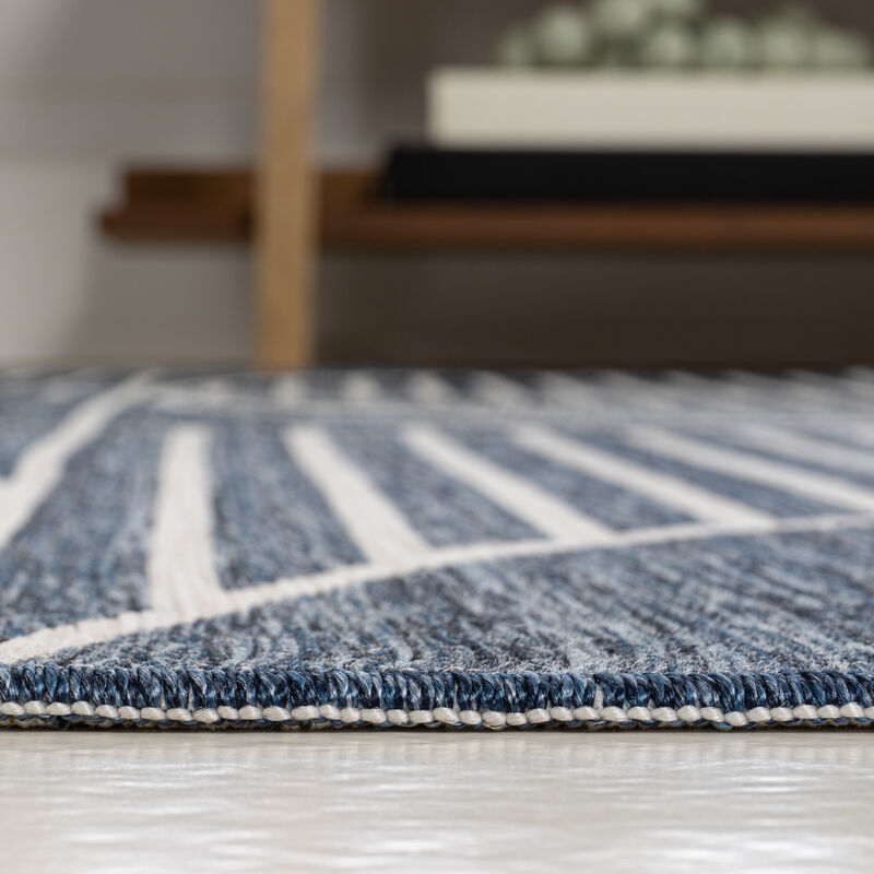 Modern Geometric Lines Reversible Machine-Washable Indoor/Outdoor Area Rug