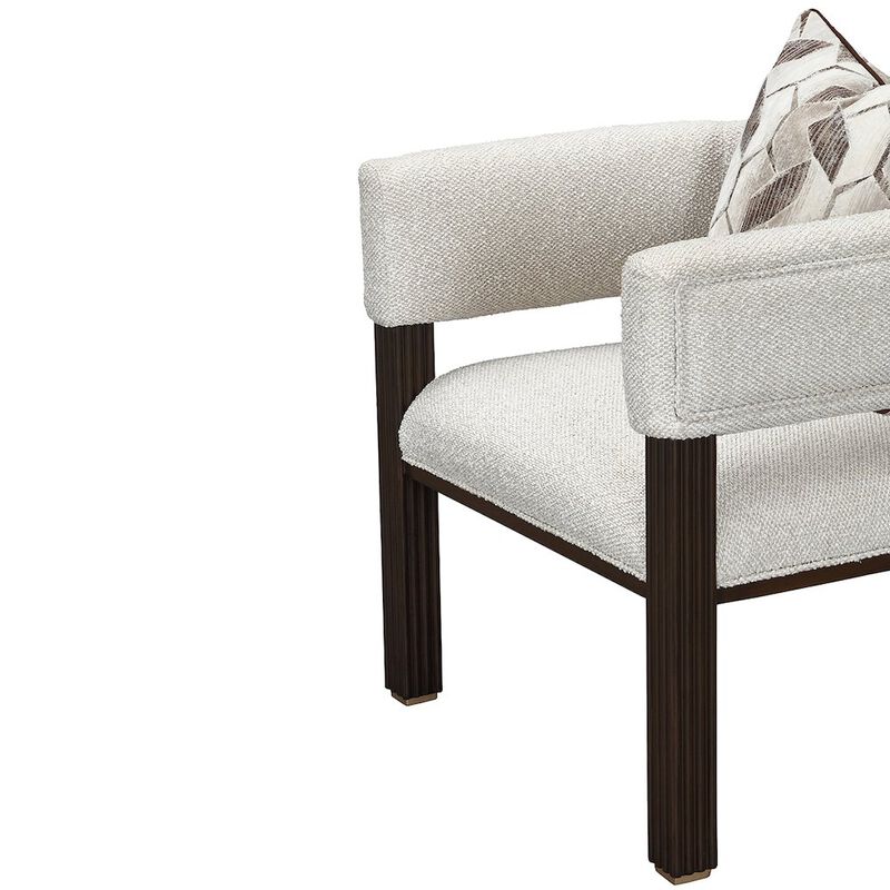 Michael Amini West Kensington Accent Chair - Buff/Medium Espresso