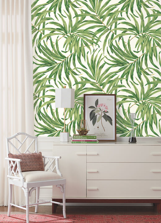 Bali Leaves Yellow & Tan Wallpaper
