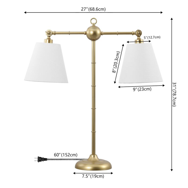 Ruth 2-Light Library Metal LED Table Lamp