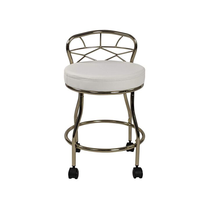 Carolina Chair & Table Diana X-Back Vanity Stool with Casters - Chrome