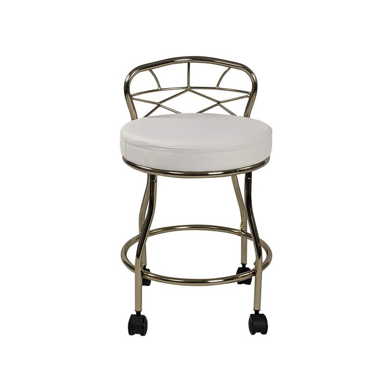 Carolina Chair & Table Diana X-Back Vanity Stool with Casters - Chrome