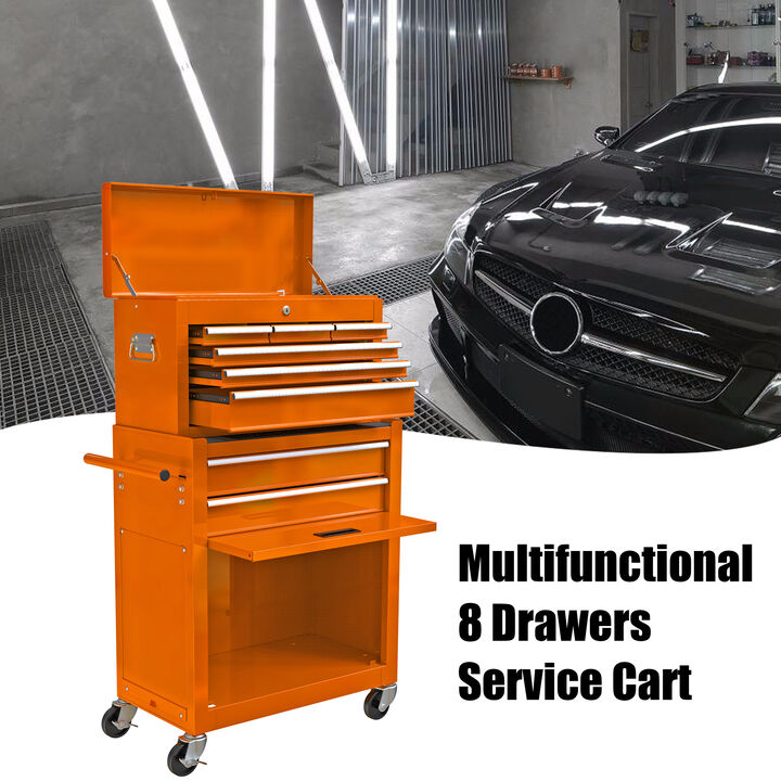 High Capacity Rolling Tool Chest 8-Drawer Storage Cabinet with Wheels for Easy Organization