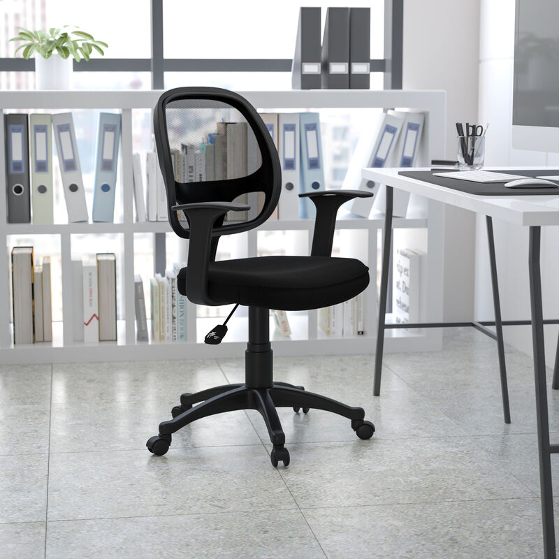 Mallard Mid-Back Mesh Swivel Ergonomic Task Office Chair with T-Arms - Desk Chair image number 1