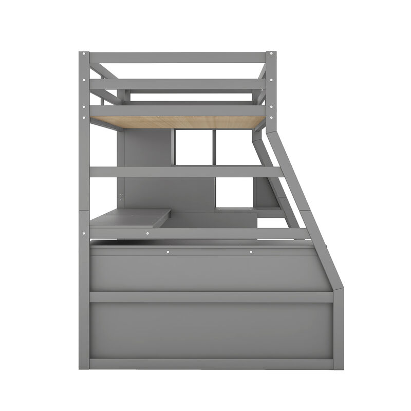 Merax Loft Bed with 7 Drawers and Desk