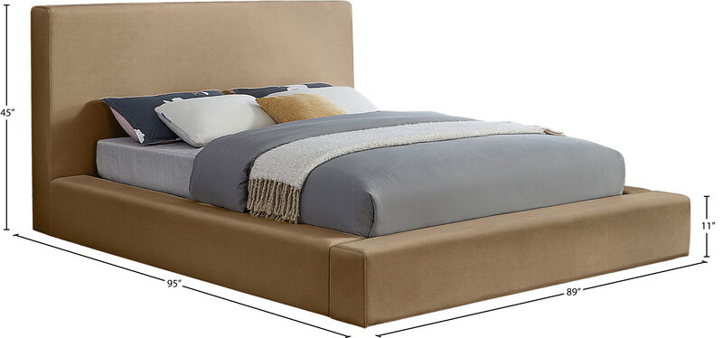 Meridian Furniture Dorian Beige Velvet King Bed image number 6