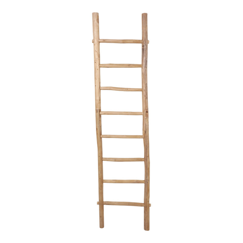 76x19" Teakwood Decorative Ladder, Natural image number 0