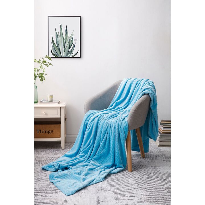 L'baiet Modern Indoor Embossed Twin Rectangle Blanket 60"x80" 100% Polyester