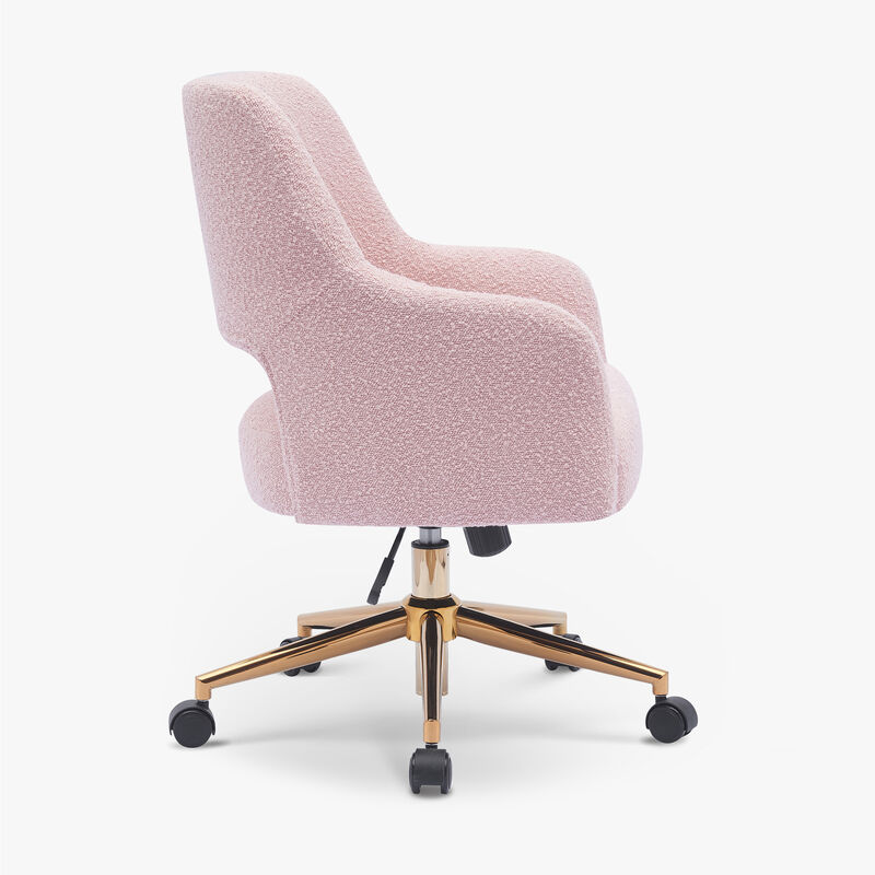 WestinTrends Mid-Century Modern Swivel Office Vanity Chair with Wheels