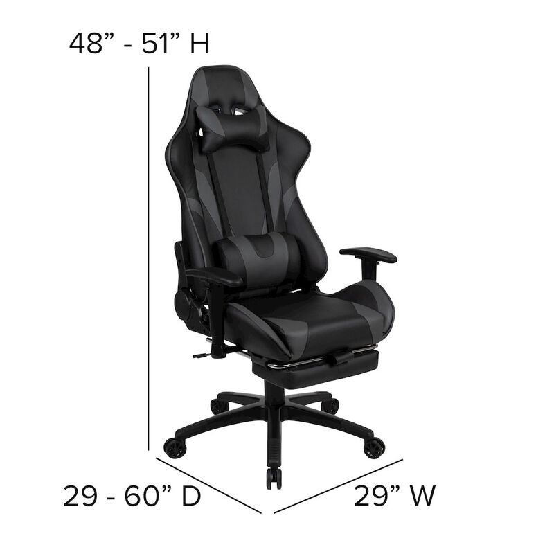 Flash Furniture Red Gaming Desk with Cup Holder/Headphone Hook & Reclining Gaming Chair image number 3