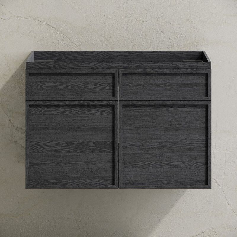 St. Tropez 30" Wall-Mounted Bathroom Vanity Cabinet without Top in Black Oak image number 5