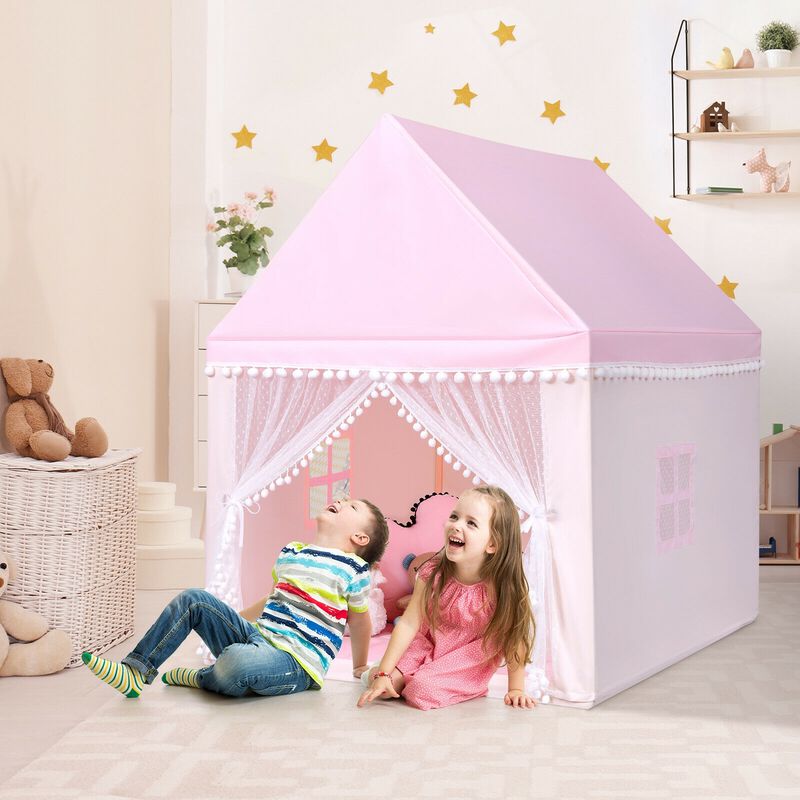 Kids Playhouse Tent &ndash; Large Fairy Castle Tent with Mat for Fun Playtime