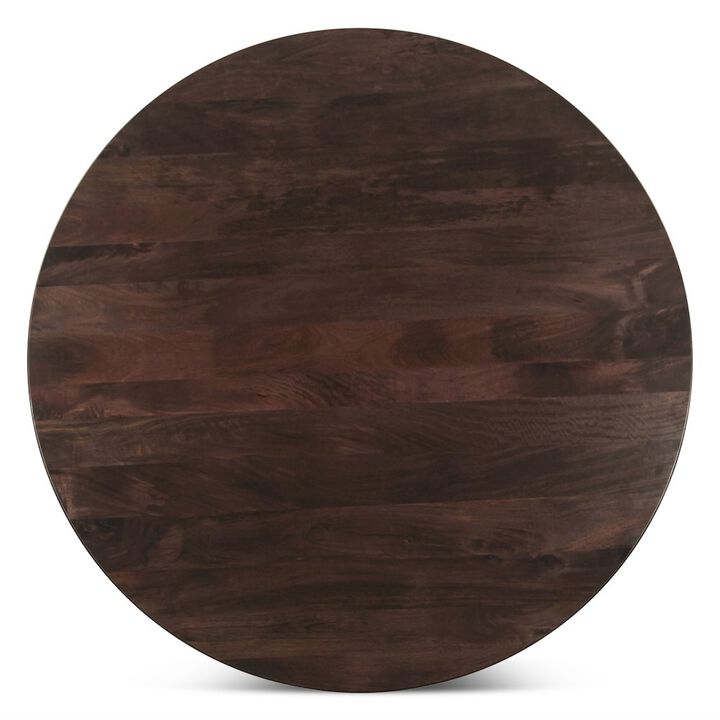 World Interiors Provence 54" Round Dining Table in Dark Sienna