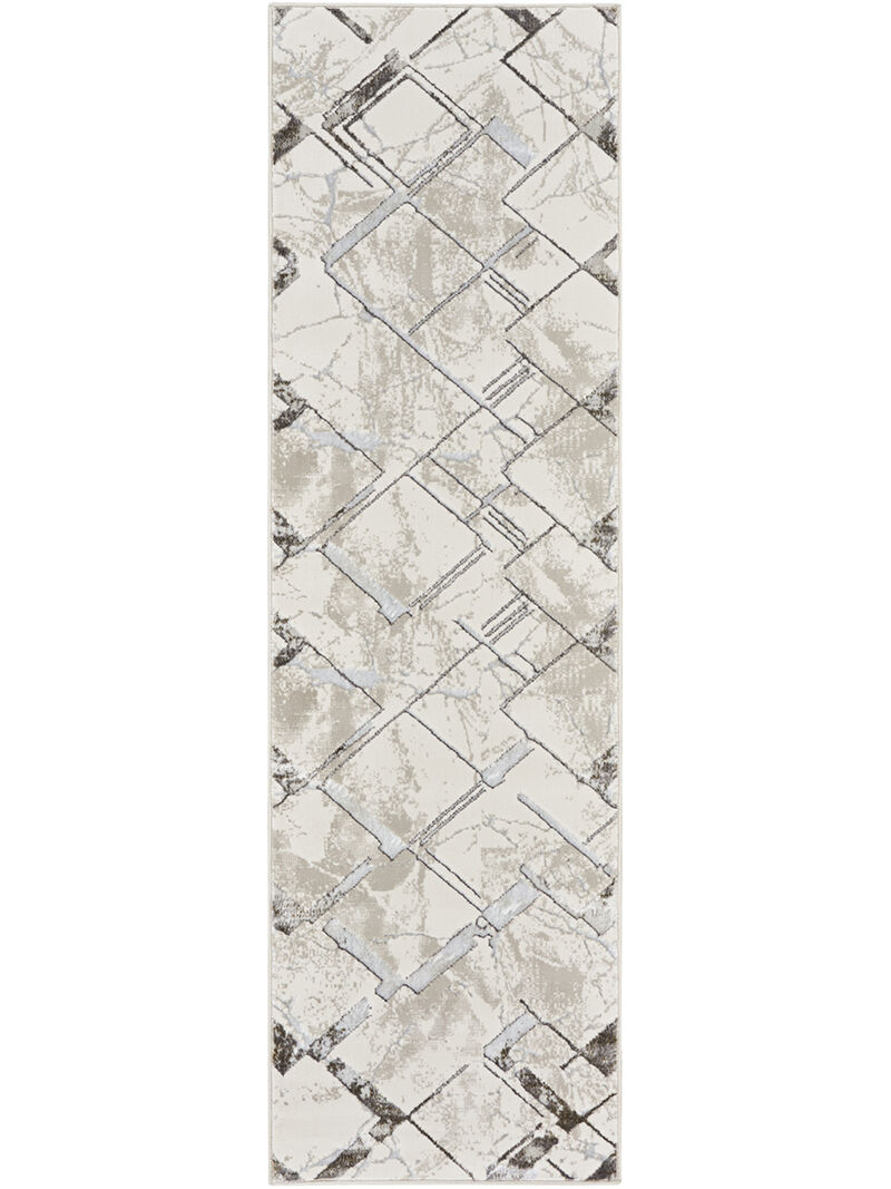 Glitz GLZ02 Ivory/Gray 2'3" x 7'6" Rug