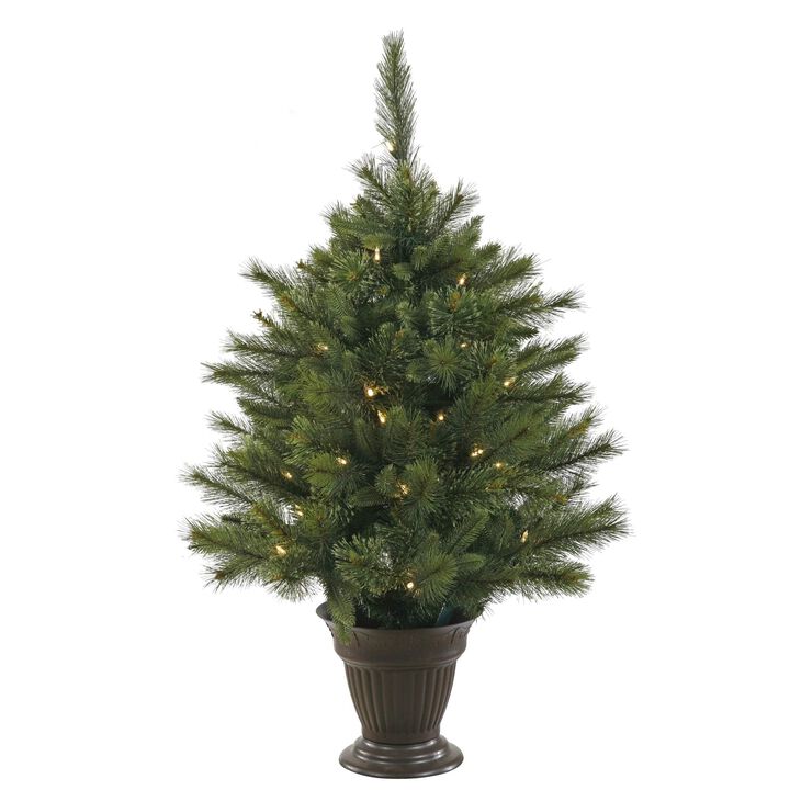 Vickerman Cashmere Tree 50 Warm White LED, Battery Operated with Timer, 3.5-Feet by 28-Inch