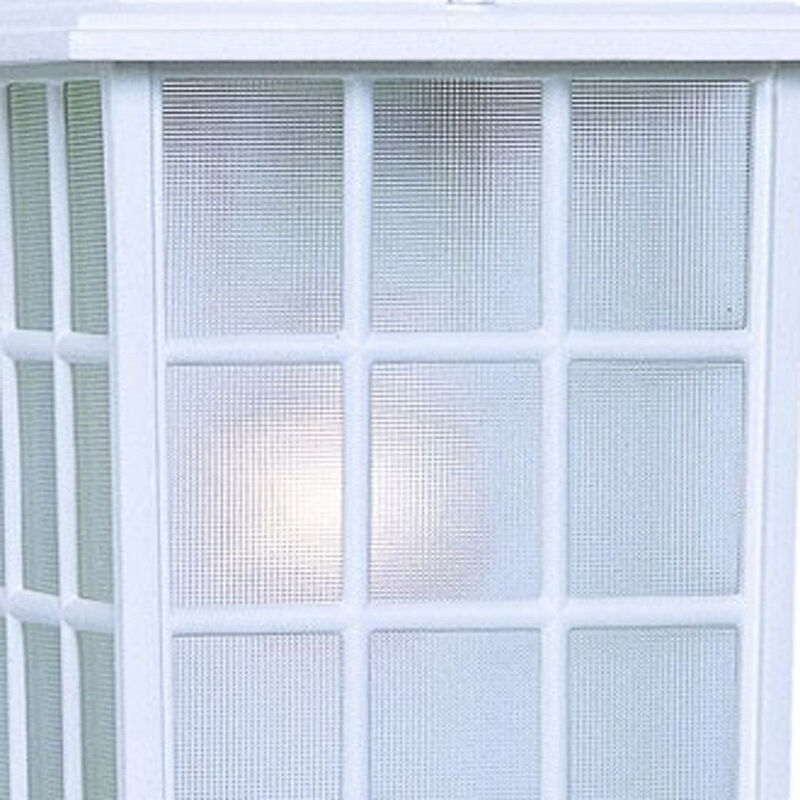 Homezia White Window Pane Lantern Wall Light