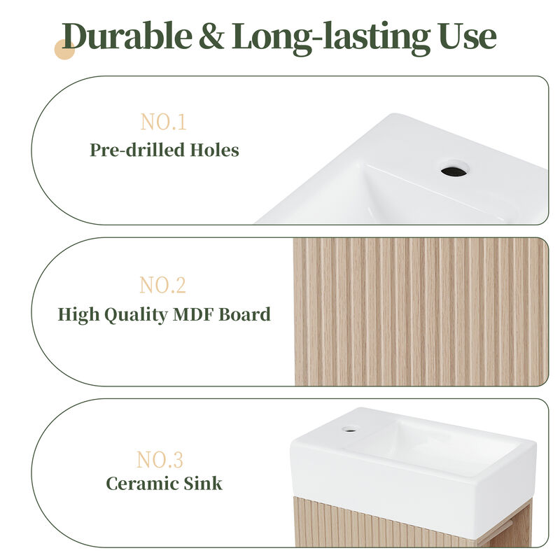 Merax Bathroom Vanity Cabinet with Two-tier Shelf