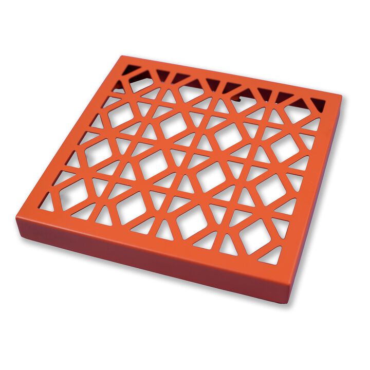 Breeze Block Metal Wall Tile: 7' x 7' Orange
