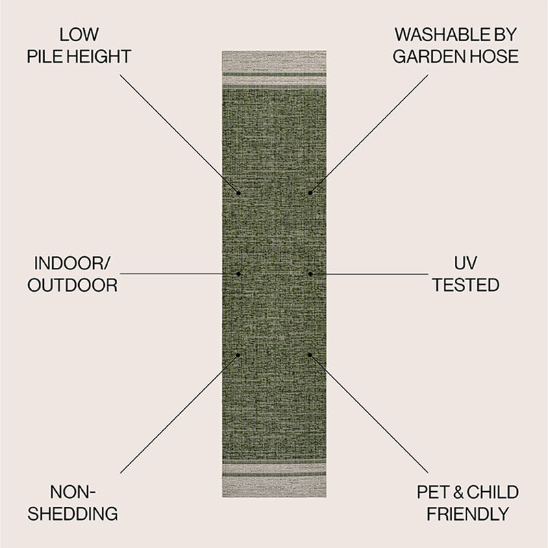 Alda Modern Minimalist Mingled Solid Indoor/Outdoor Area Rug