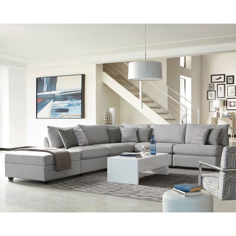 Coaster Co. of America Cambria 5-piece Upholstered Modular Sectional Sofa Grey image number 4
