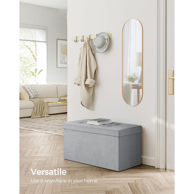 Foldable Storage Ottoman Bench for Space-Saving and Versatile Storage Solutions