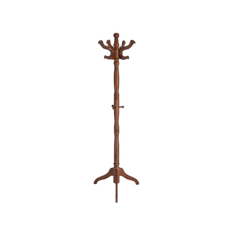 Hivvago Classic Traditional Solid Wood Coat Rack in Walnut Finish