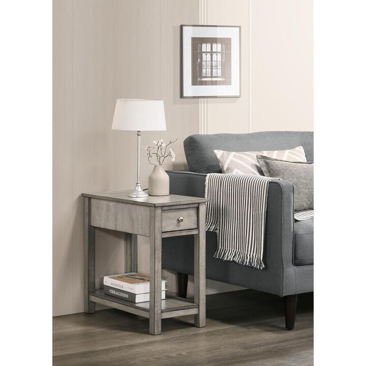 New Classic Furniture Noah Gray Wood End Table with 1 Drawer (Set of 2)