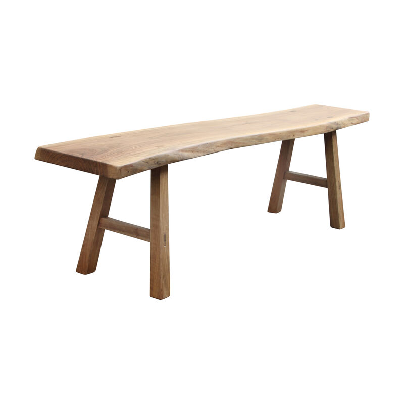 Solid Walnut Entryway Bench in Natural Wood image number 3