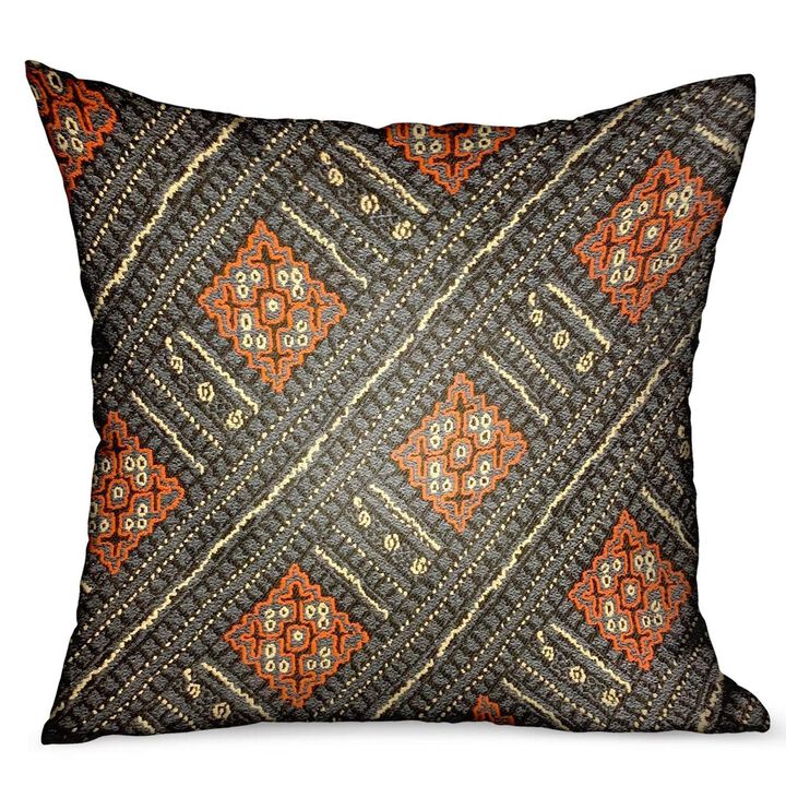 Plutus Brands Cobalt Lattice Blue Geometric Luxury Outdoor/Indoor Throw Pillow