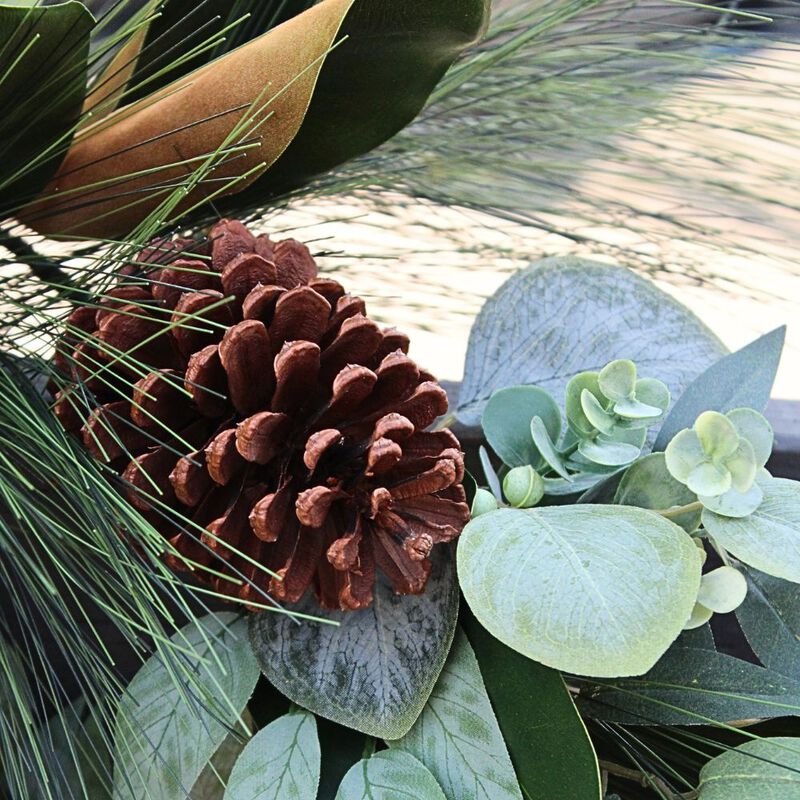 6' Magnolia, Eucalyptus, Pinecone, & Needle Pine Garland image number 6
